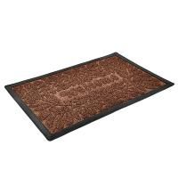Рельефный полипропиленовый коврик Vortex Grass "Welcome" (22523) коричневый, 50x80 см фото
