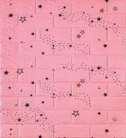 Стеновая самоклеящаяся ПВХ панель листовая Lako Decor LKD-87-04-02 (Звездное небо - розовый кирпич) фото