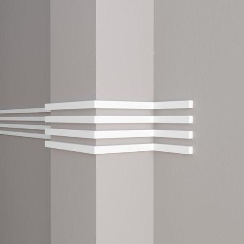 Декоративная рейка (молдинг) из полистирола Decor-Dizayn Белая Лепнина DD610 фото в интерьере