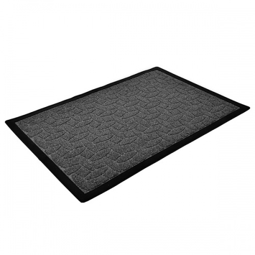 Рельефный полипропиленовый коврик Vortex Grass (22524) серый, 60x90 см фото в интерьере