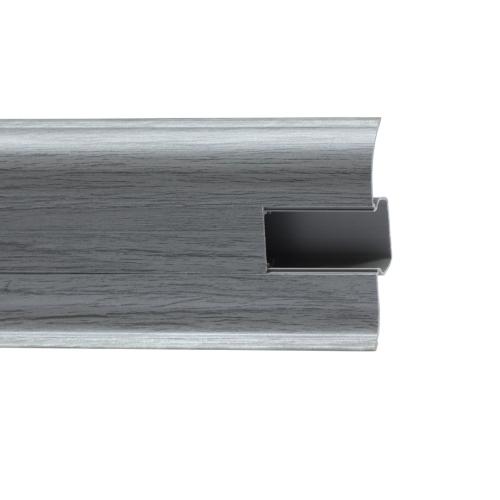 Плинтус напольный Winart (58 мм) 855 Серебристый жемчуг фото в интерьере