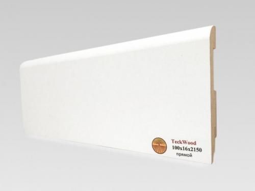 Плинтус напольный МДФ TeckWood Белый Прямой (100х16) фото в интерьере